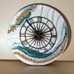 White Wave Resin Wall Clocks