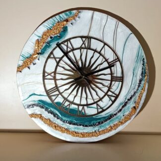 White Wave Resin Wall Clocks