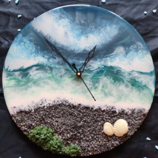 wall clock epoxy art