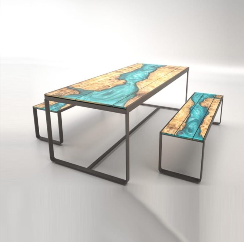 Resin Epoxy bench set