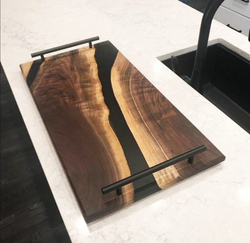 charcuterie board with epoxy