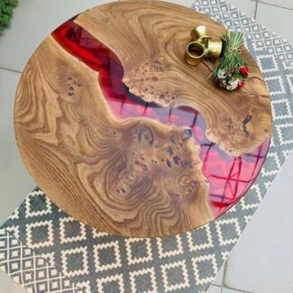 Red Resin Round Tables