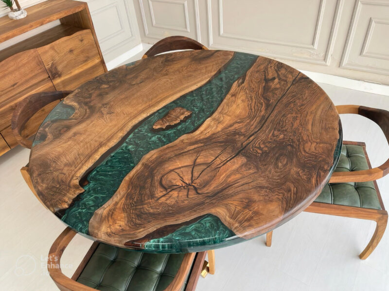 Epoxy Wood Round Table