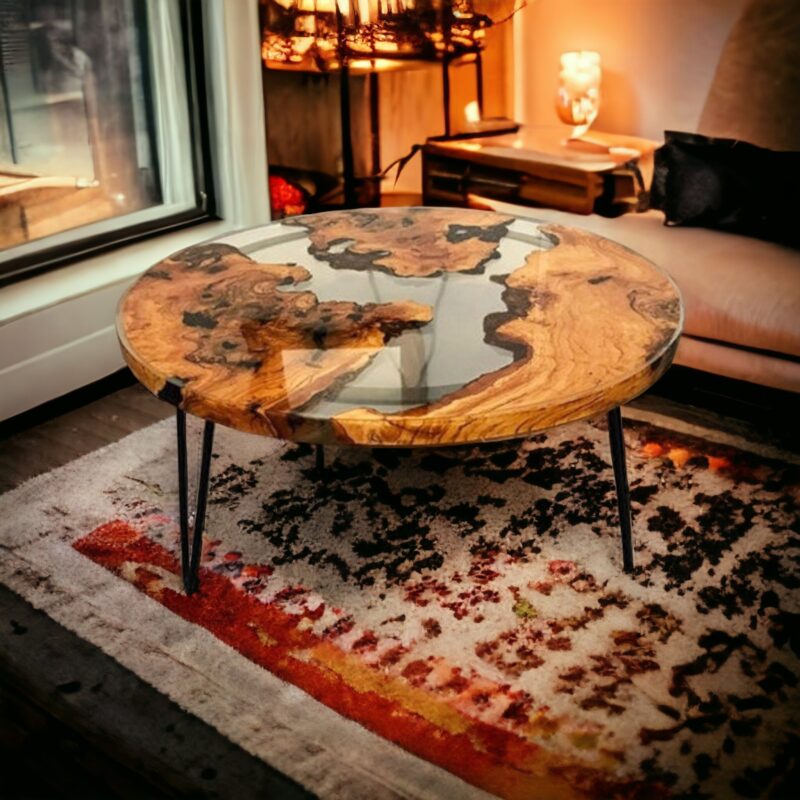 Round Resin Wood Table