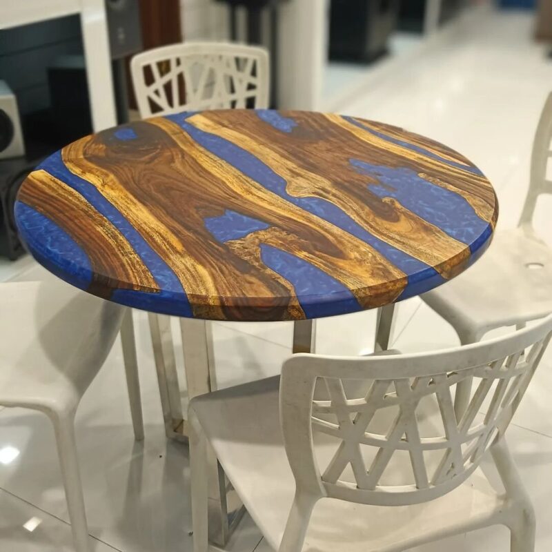 Blue Resin Round Tables