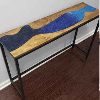 epoxy river console table