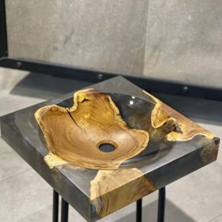 Natural Epoxy Wooden Wash Basin